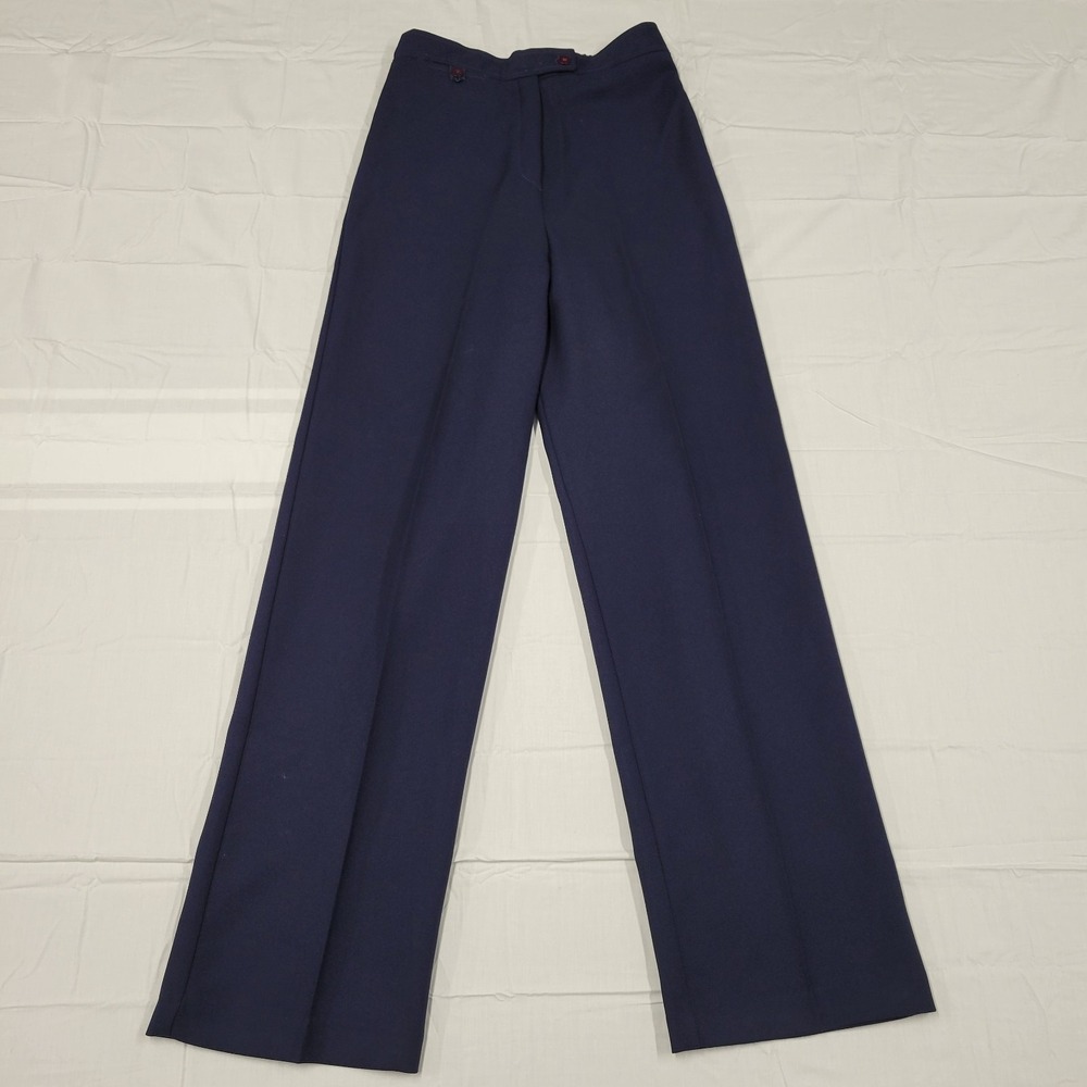 Unbranded blue wide legg 100% polyester dress pants size‎ 12 tall